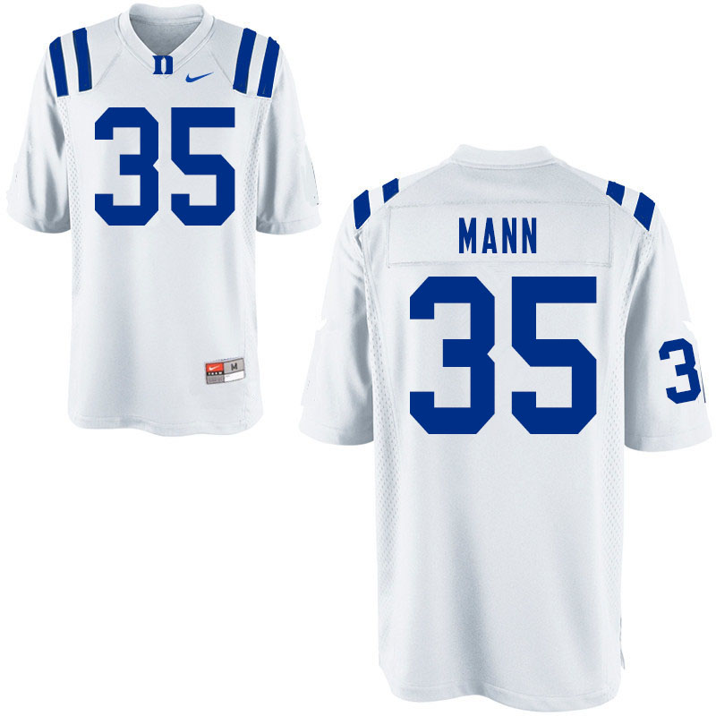 Men #35 Steve Mann Duke Blue Devils College Football Jerseys Sale-White